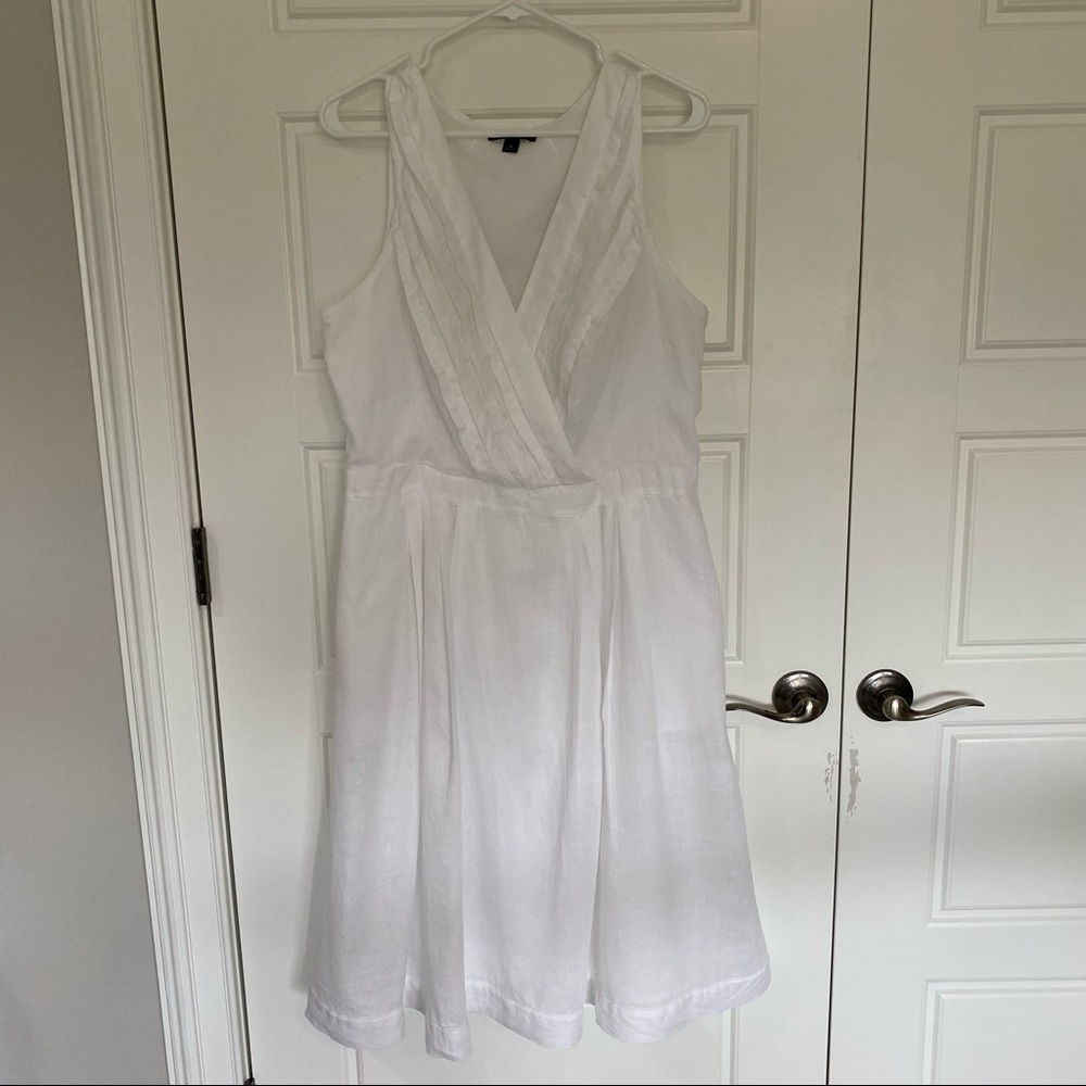 Land’s End white 100% linen dress